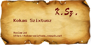 Kokas Szixtusz névjegykártya